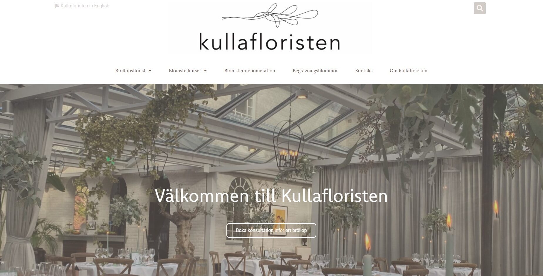 Andreas och Kompetentor levererade ny hemsida åt Kullafloristen.